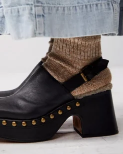 Autumn Studded Platform Clog - Black