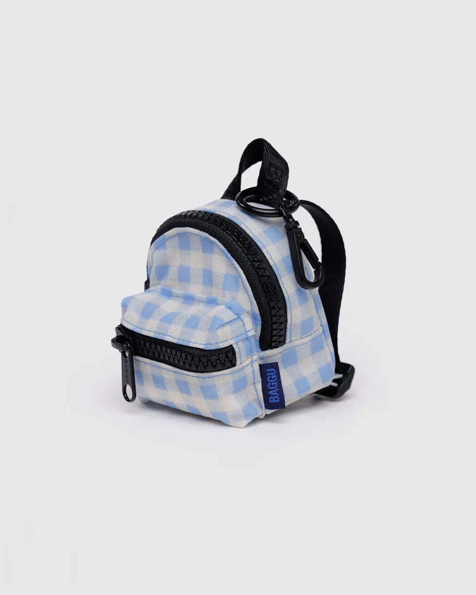 Backpack Charm - Light Blue Gingham