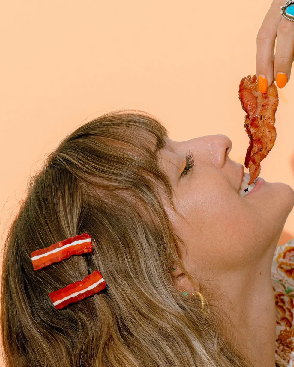 Bacon Alligator Hair Clip Set
