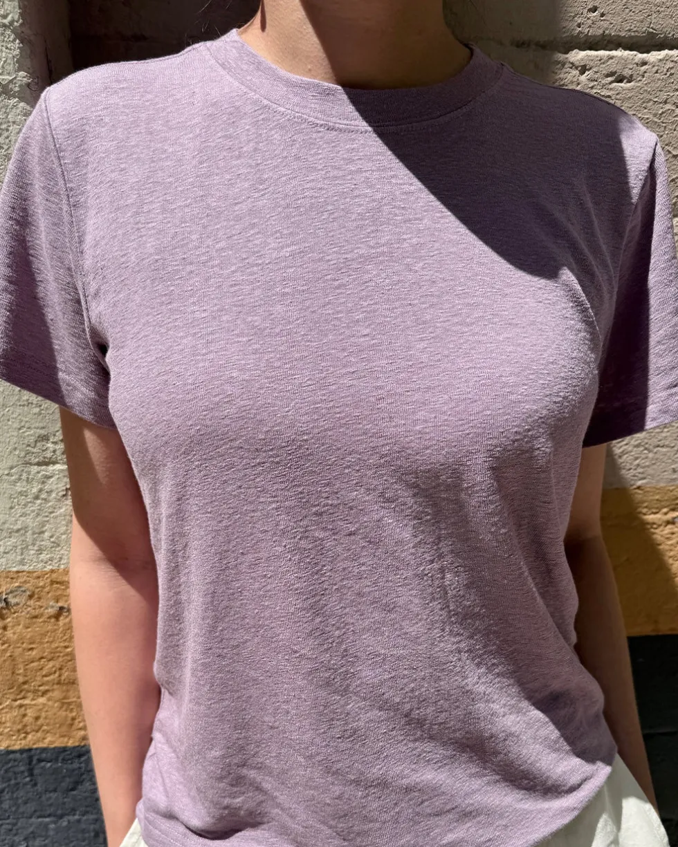 Bo Linen Blend Tee - Lavender
