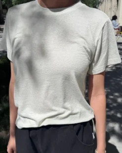 Bo Linen Blend Tee - Salt