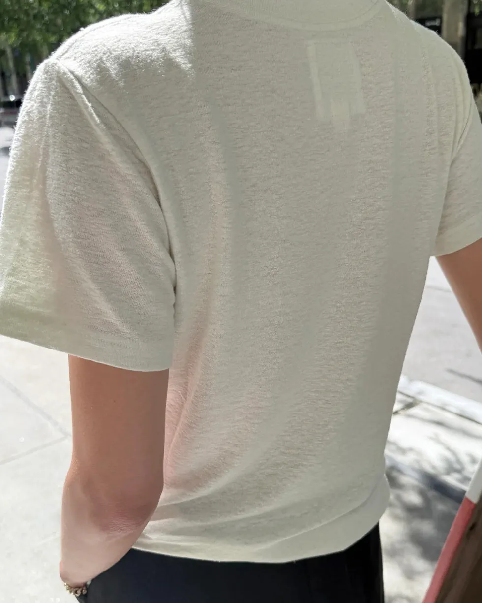 Bo Linen Blend Tee - Salt