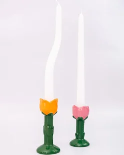 Candle Holder Set - Flowers