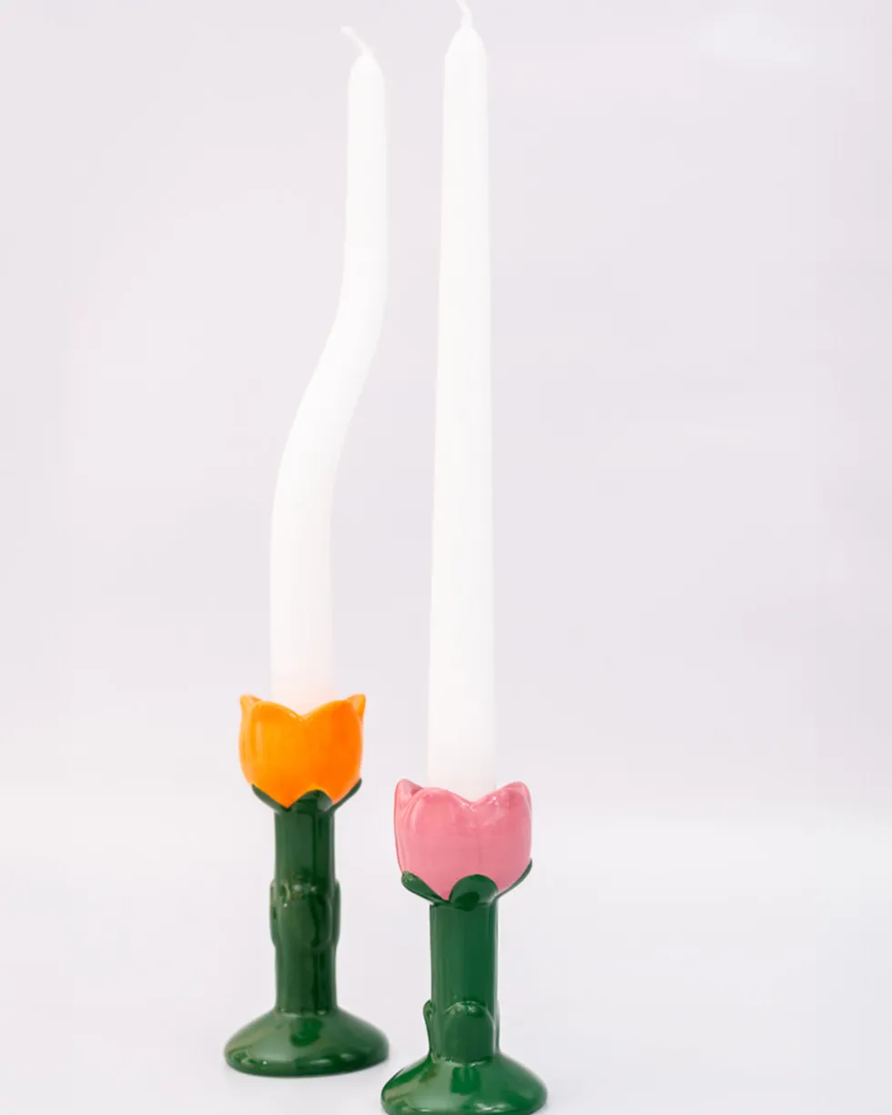 Candle Holder Set - Flowers