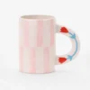 Ceramic Coffee Mug - Pink Stripe
