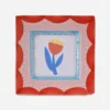Ceramic Photo Frame - Red Scallop
