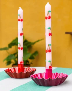 Cherry Dinner Candles - Set of 2