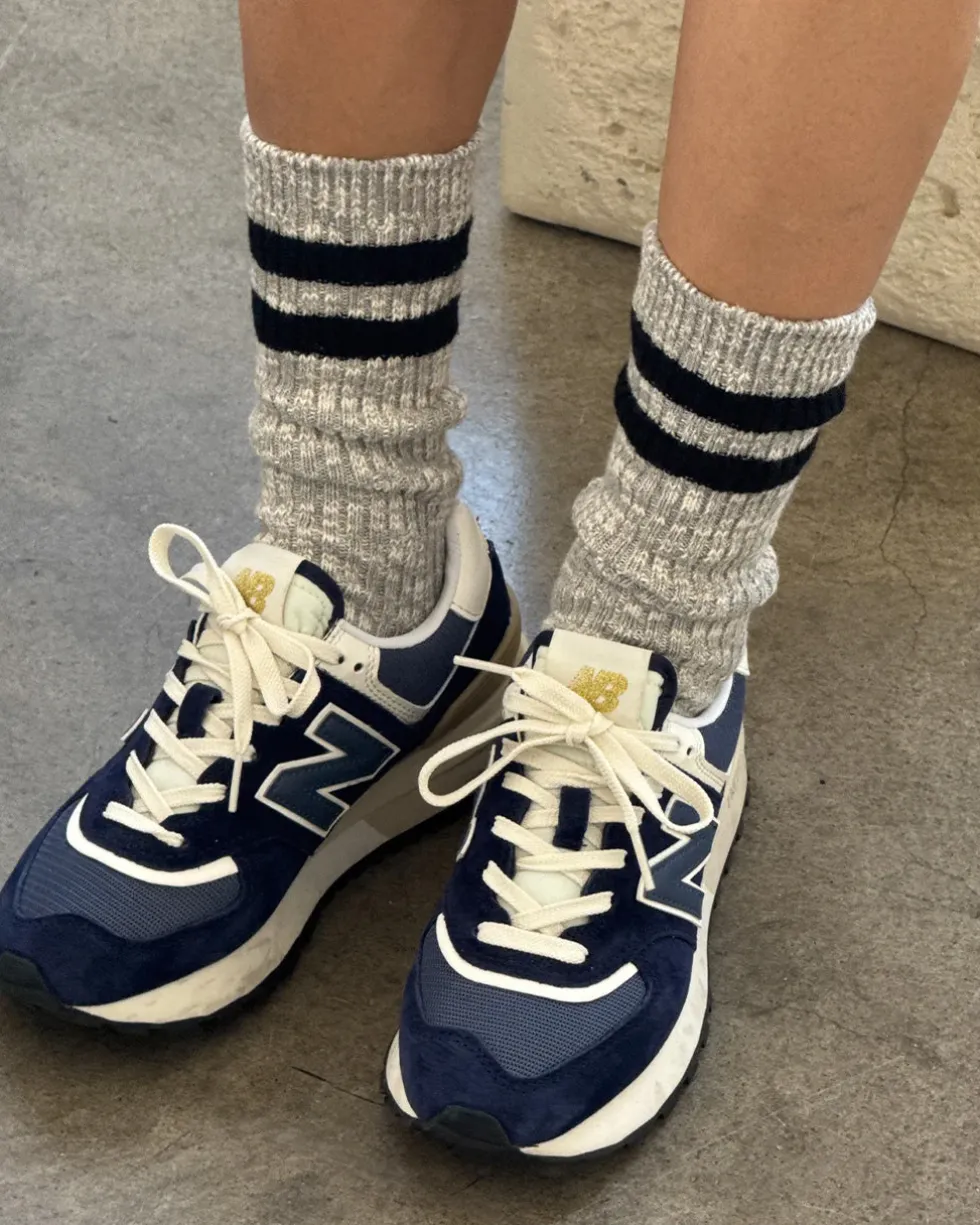 Cottage Varsity Socks - Heather Grey Varsity