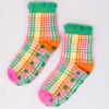 Cozy Grip Socks - Colorful Grid