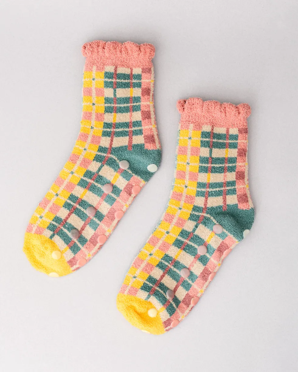 Cozy Grip Socks - Plaid