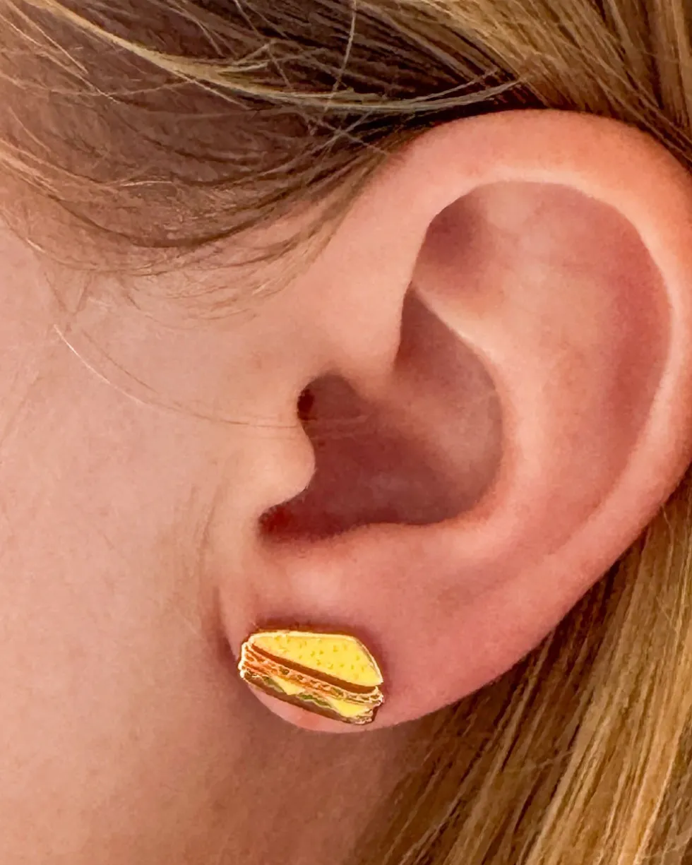 Deli Sandwich Enamel Earrings