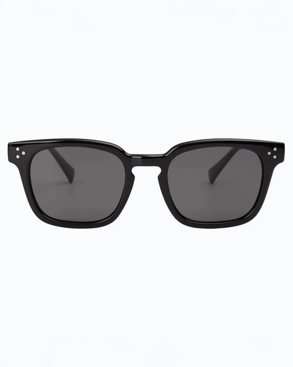 Diner Retro Polarized Square Sunglasses - Black