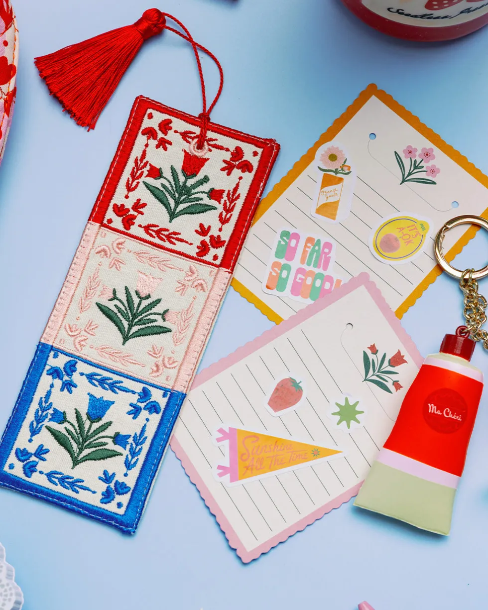 Embroidered Bookmark - Folk Floral