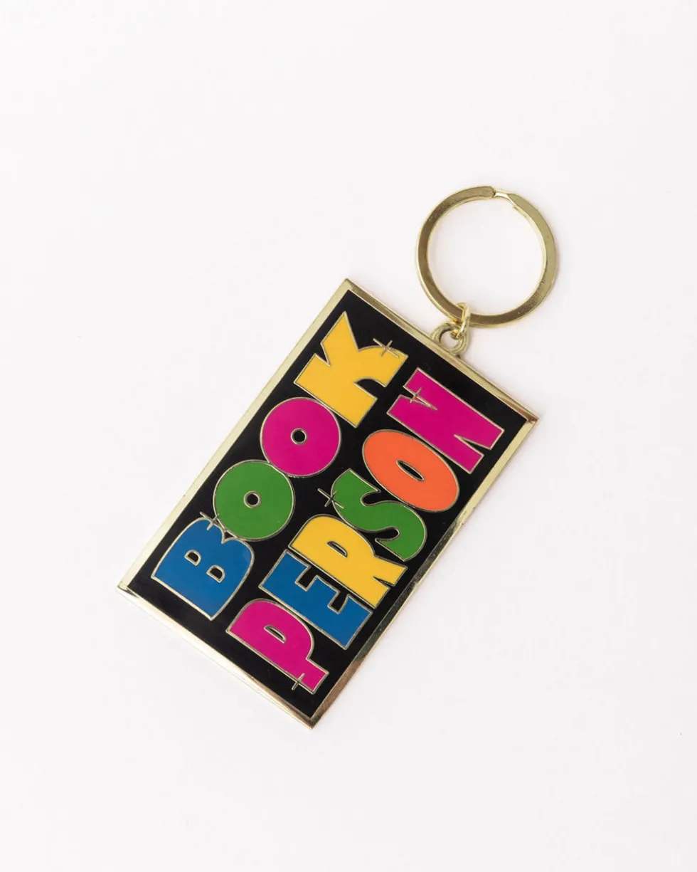 Enamel Keychain - Book Person