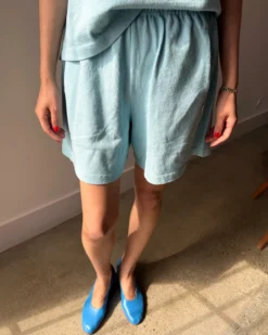 Flared Basketball Shorts - Sky Blue
