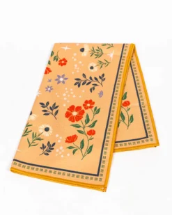 Floral Print Tea Towel - Cream