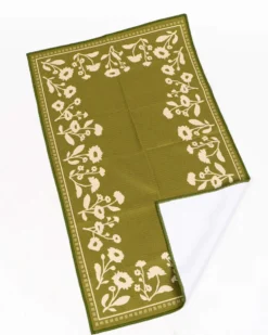 Floral Silhouette Tea Towel - Olive