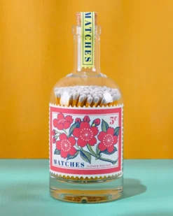 Flowers Glass Bottle Safety Matches