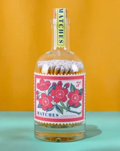 Flowers Glass Bottle Safety Matches