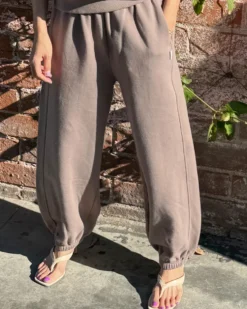 French Terry Balloon Pants - Mushroom