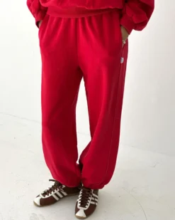 French Terry Balloon Pants - Red Tulip
