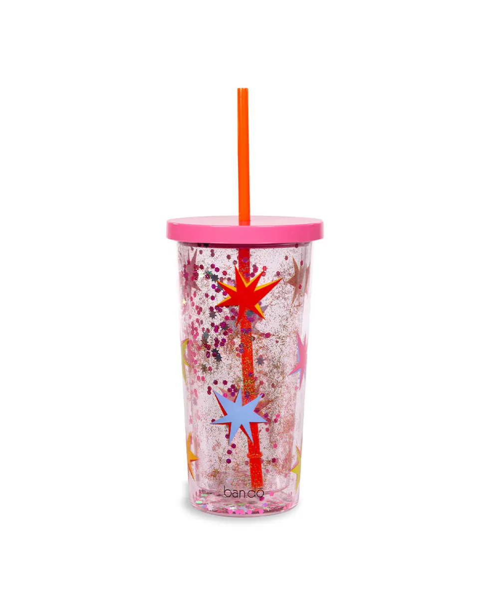 Glitter Bomb Sip Sip Tumbler with Straw - Starburst