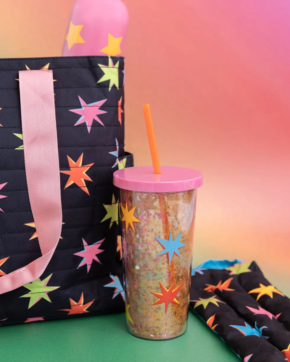 Glitter Bomb Sip Sip Tumbler with Straw - Starburst