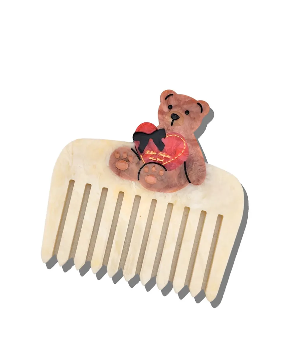 Hand-Painted Love Teddy Pocket Comb