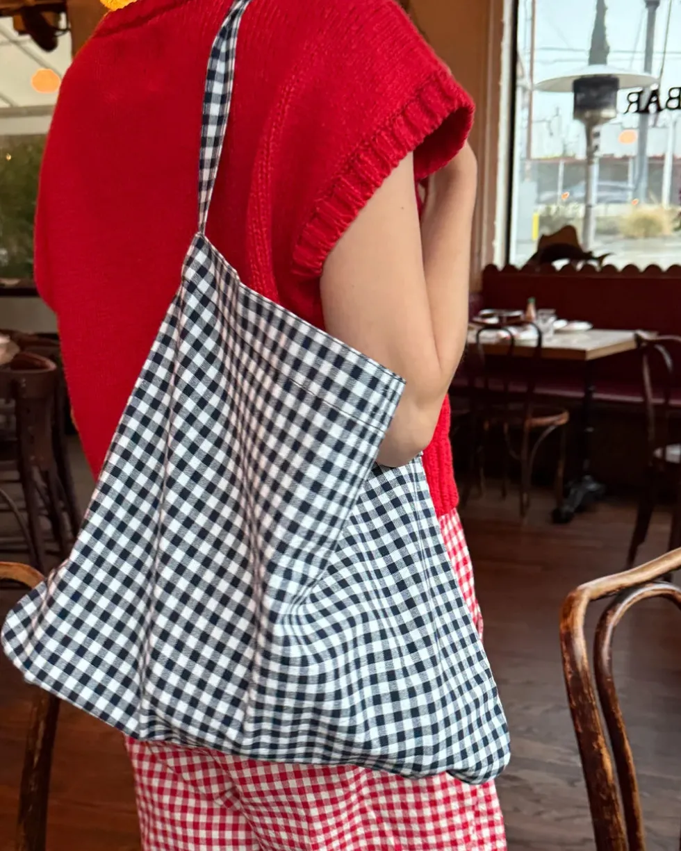 Happy Carry Bag - Navy Gingham