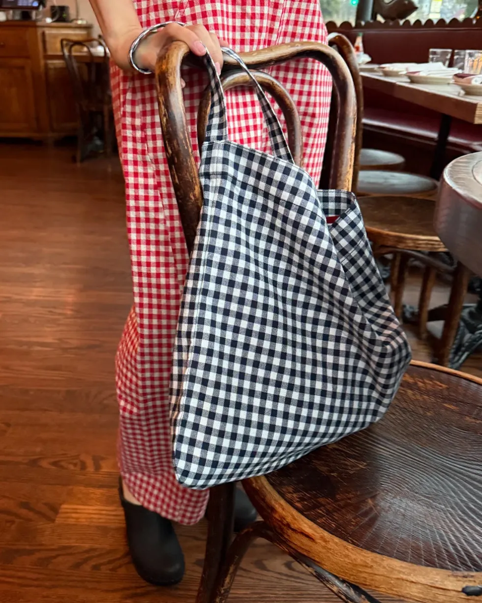 Happy Carry Bag - Navy Gingham