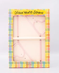 Heart Glass Straw Set
