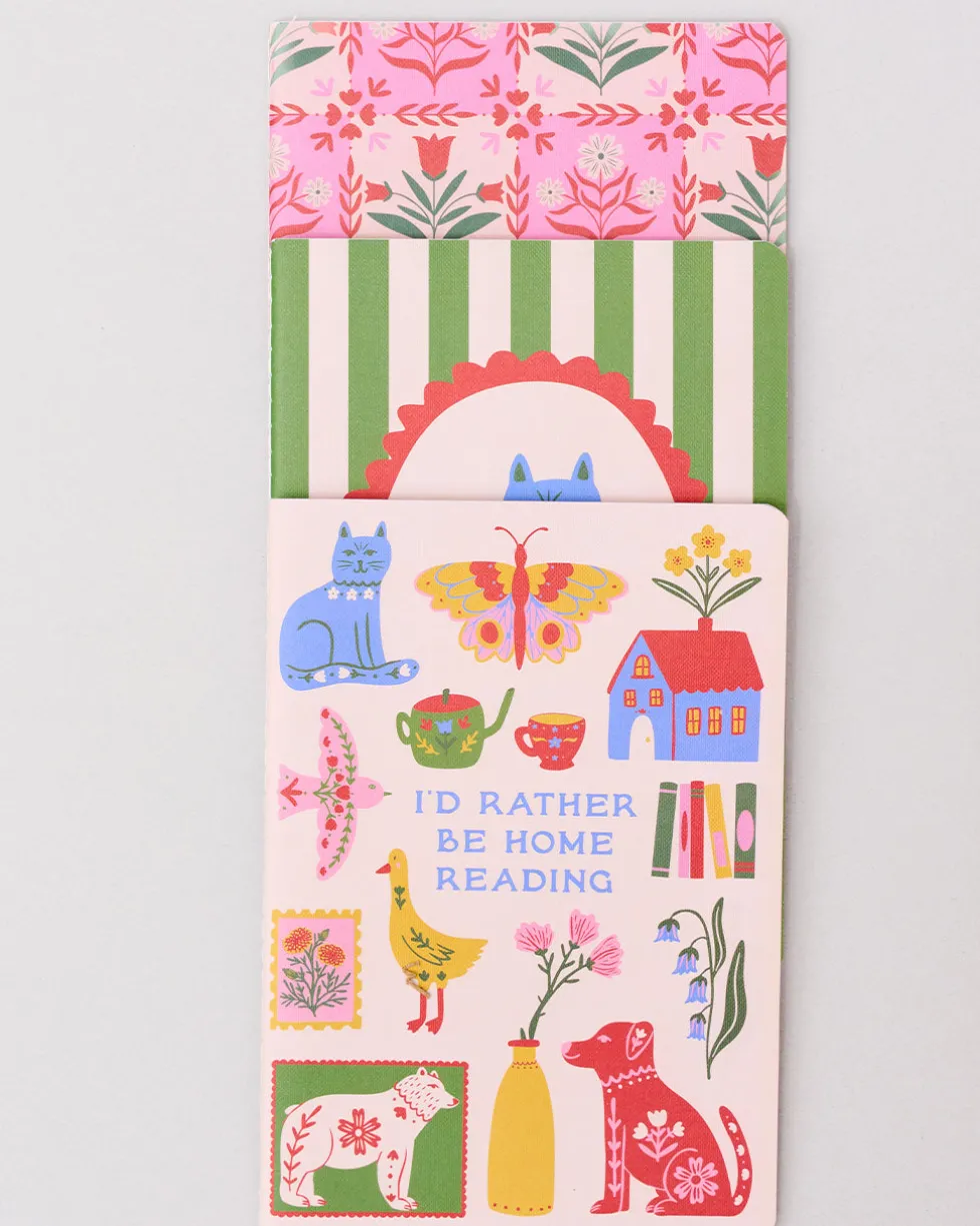 Hold That Thought Notebook Set - I'd Rather Be Home Reading