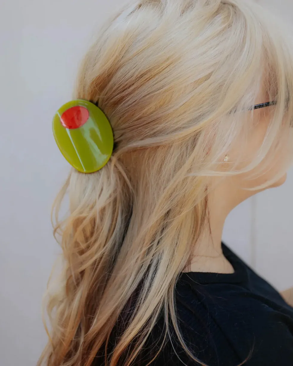 Jumbo Stuffed Olive Hair Claw