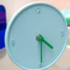 Light Blue Raw Round Clock