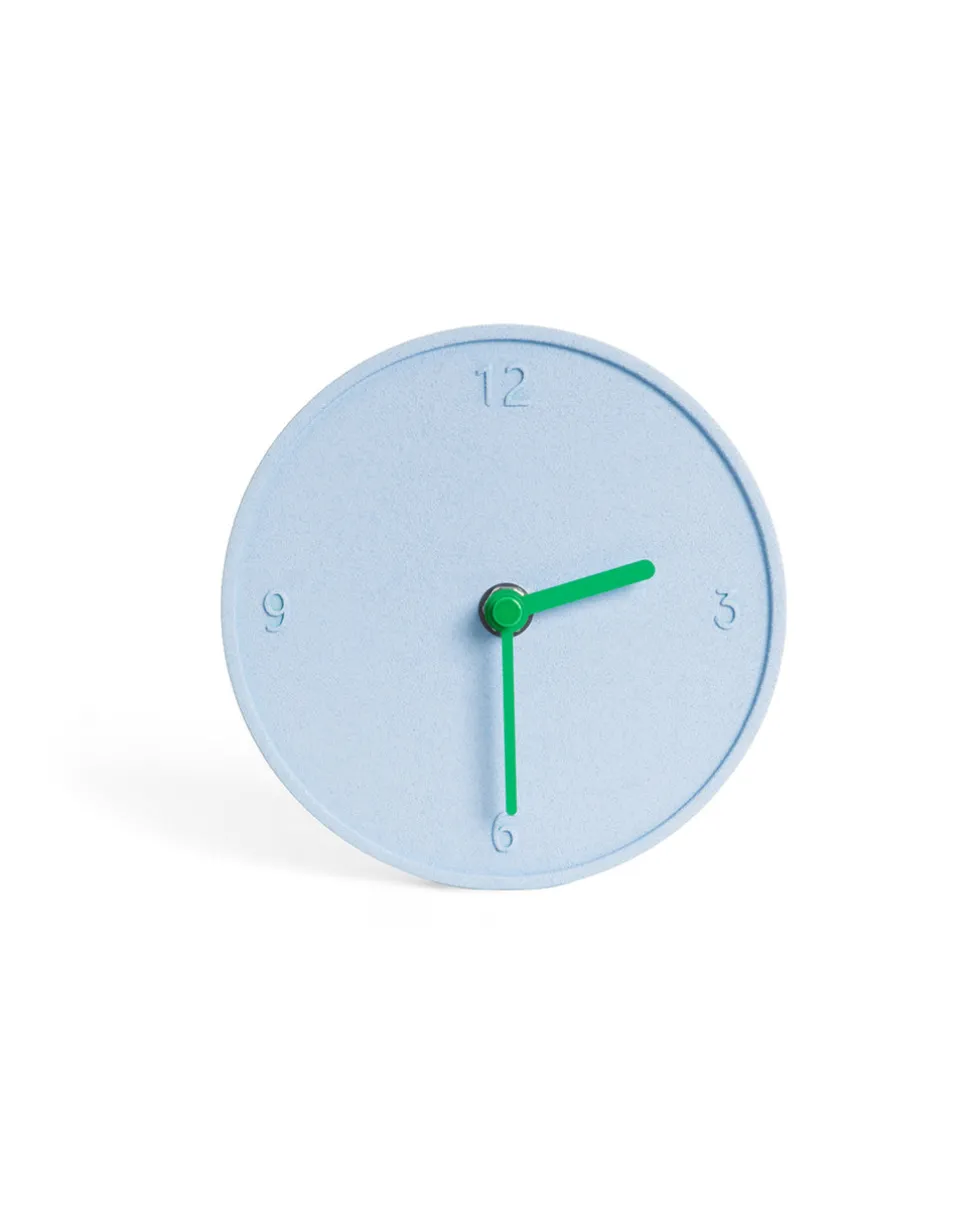 Light Blue Raw Round Clock
