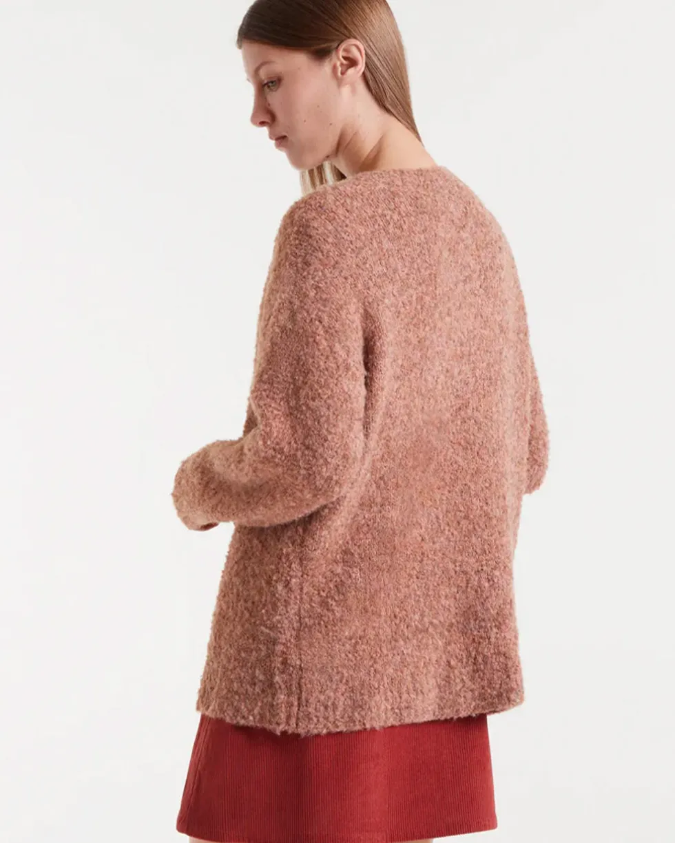 Long Camel Textured Coatigan