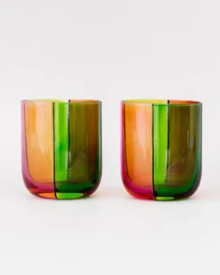 Low Ball Glass Set - Colorblock