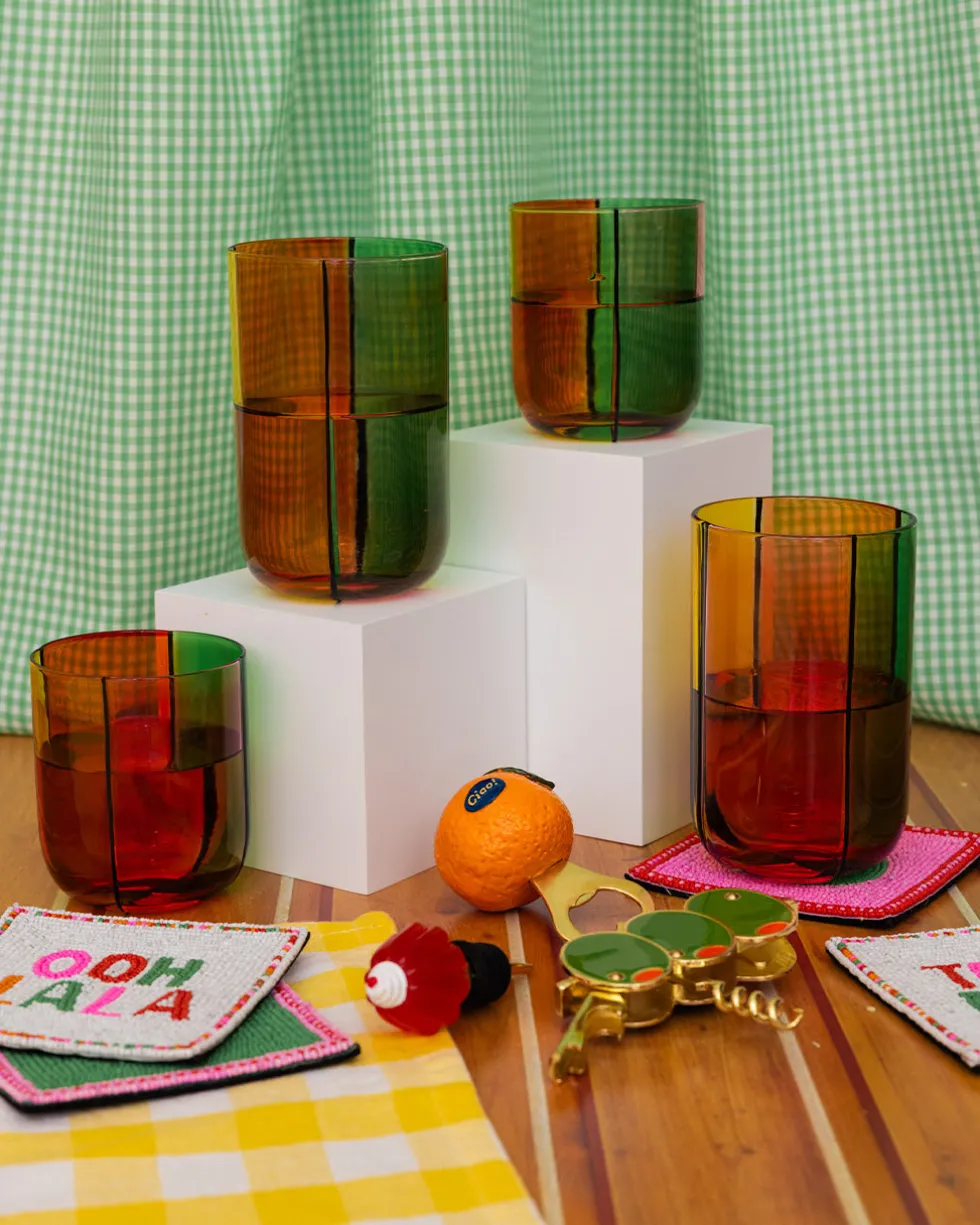 Low Ball Glass Set - Colorblock