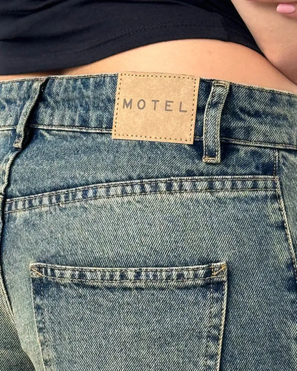 Low Rise Parallel Jeans - Extreme Blue Green