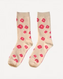 Lucy Crew Socks - Hot Pink + Natural