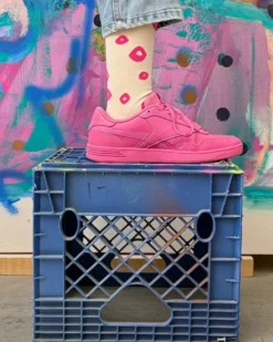 Lucy Crew Socks - Hot Pink + Natural