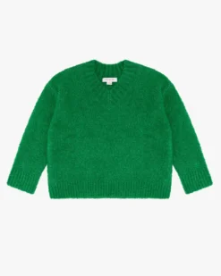 Marion V-Neck Sweater - Kelly Green