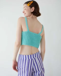 Mariquita Knitted Top - Aqua