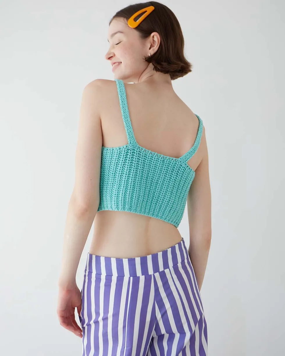 Mariquita Knitted Top - Aqua