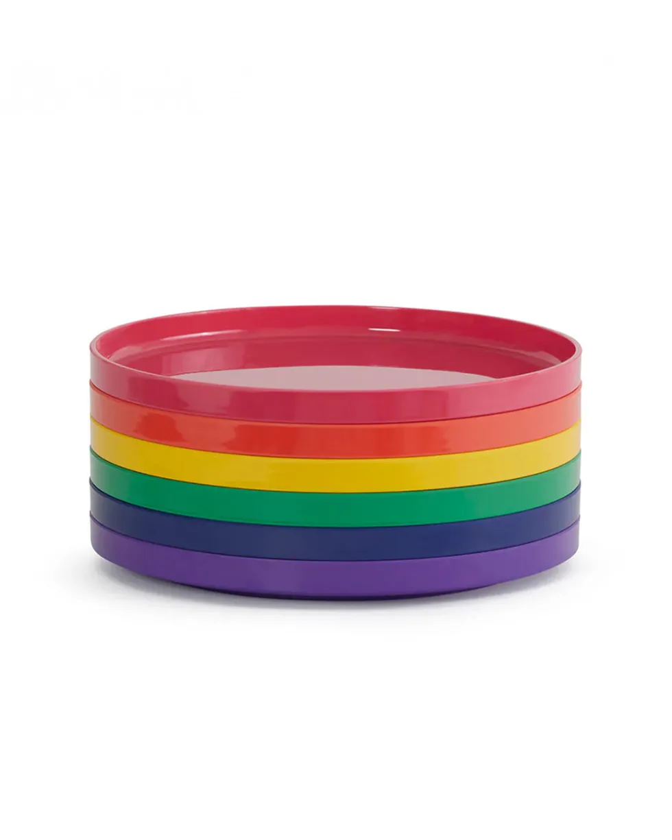 Max Dinnerware Rainbow 9.75" Plates - Set of 6