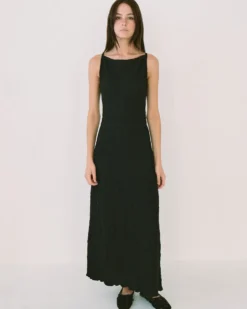 Maya Crinkle Dress - Black