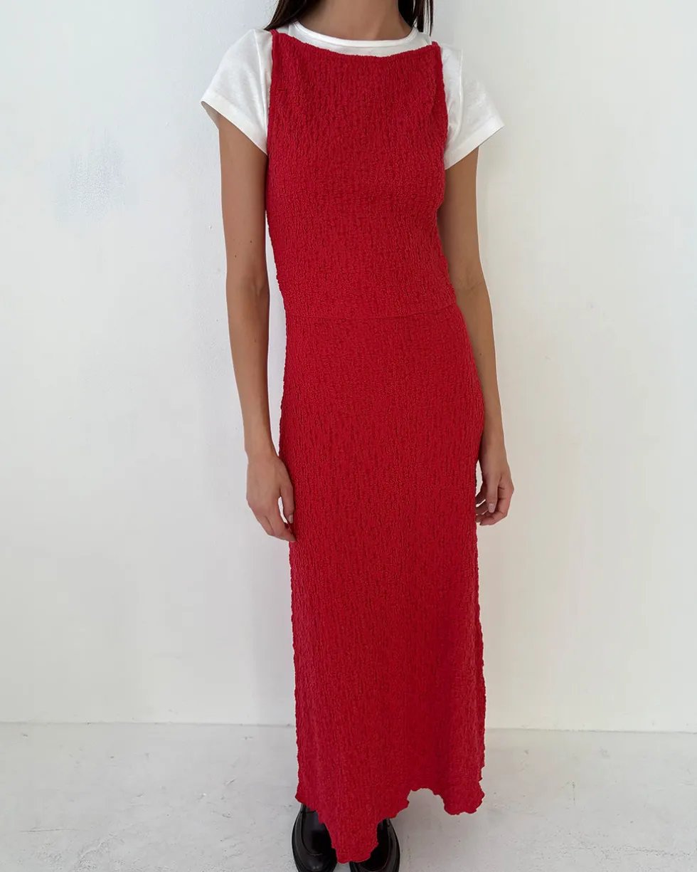 Maya Crinkle Dress - Pepper
