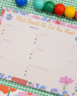 Meal Planner and Shopping List Set - Floral