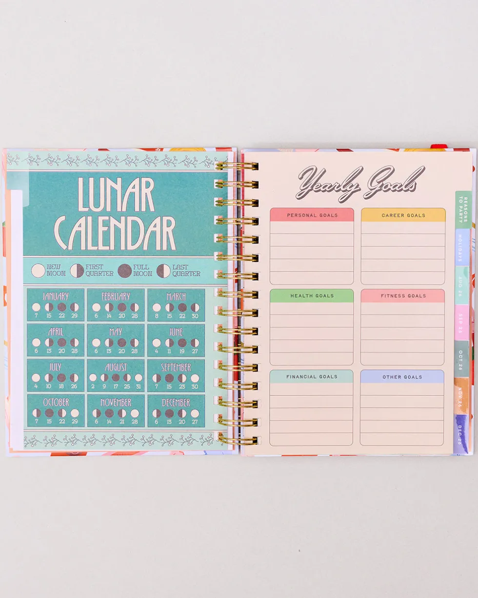 Medium 17-Month Academic Planner - Oil Paint Floral