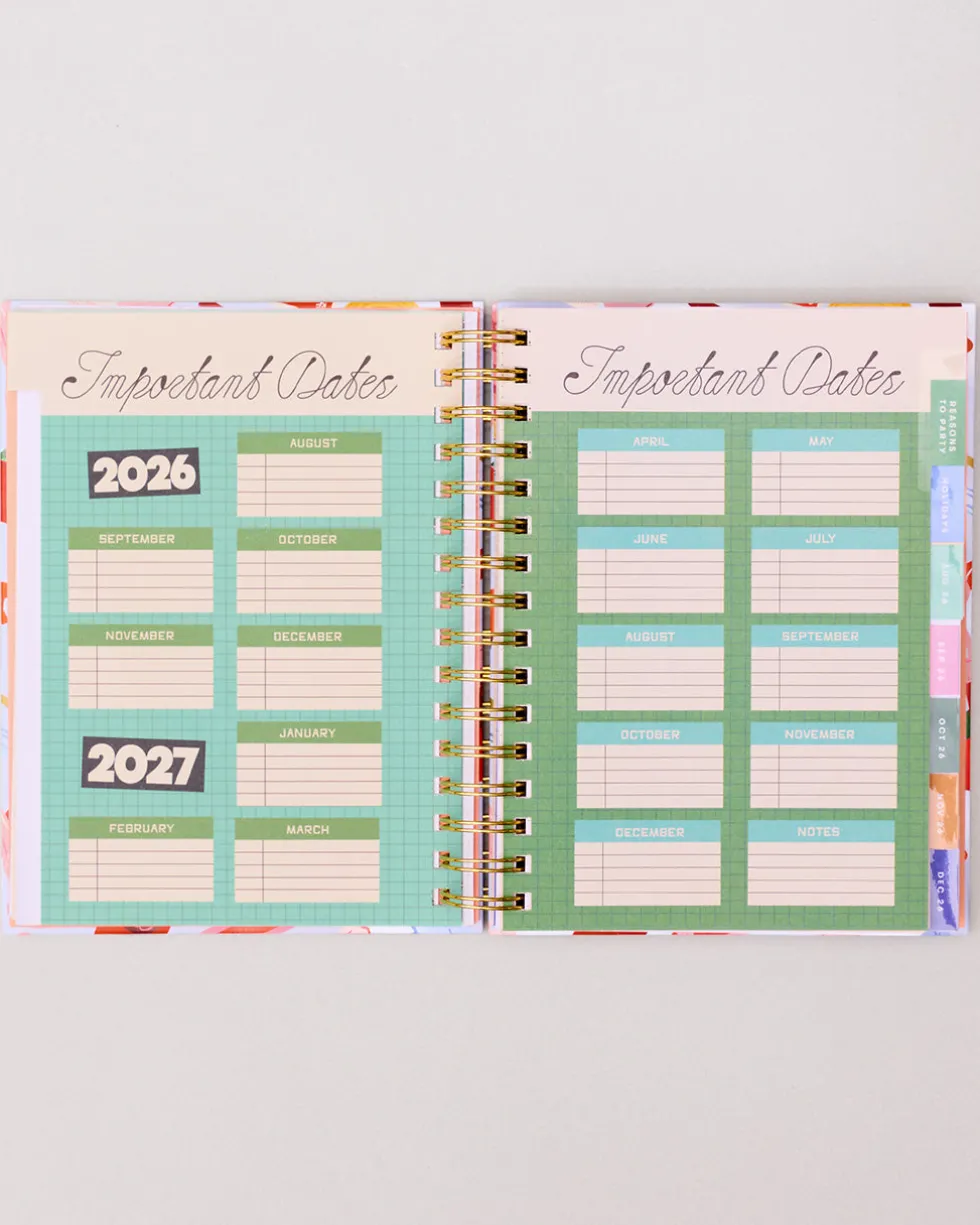 Medium 17-Month Academic Planner - Oil Paint Floral